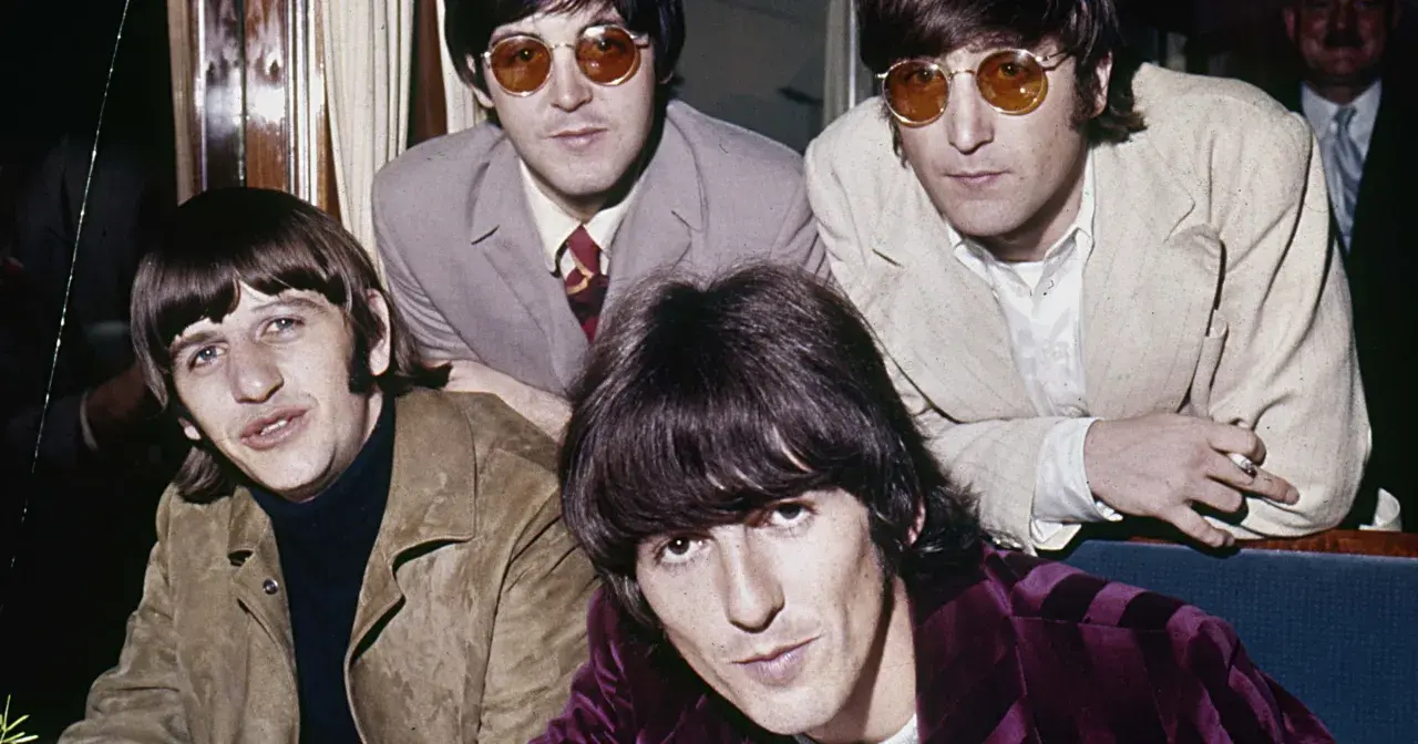 The Beatles, a legend, captured now and then. Ringo, Paul, John, and George, forever in our hearts.