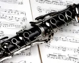 Klarneci na tle nut. Instrument ten często stanowi akompaniament dla innych instrumentów lub wokalu, tworząc harmonijną całość.