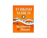 Okładka albumu "Turkish March" z motywem fortepianu. Zawiera utwory Beethovena i Mozarta.
