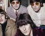 The Beatles, a legend, captured now and then. Ringo, Paul, John, and George, forever in our hearts.