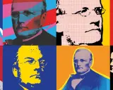 Pop-artowe portrety Stanisława Moniuszki w różnych kolorach. Ciekawe fakty o kompozytorze.