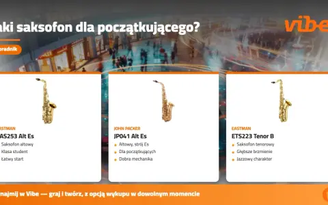 Poradnik prezentuje różne rodzaje saksofonów: altowy EAS253, altowy JP041 i tenorowy ETS223. Idealne dla początkujących.