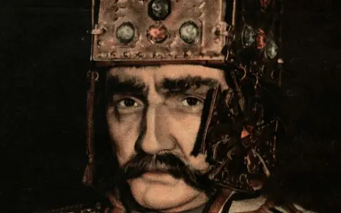 Portret aktora w koronie, grającego Bolesława Śmiałego, kompozytora opery.
