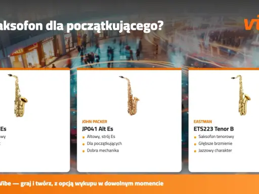 Poradnik prezentuje różne rodzaje saksofonów: altowy EAS253, altowy JP041 i tenorowy ETS223. Idealne dla początkujących.