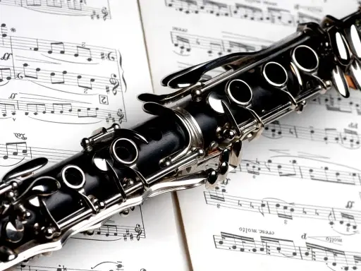 Klarneci na tle nut. Instrument ten często stanowi akompaniament dla innych instrumentów lub wokalu, tworząc harmonijną całość.