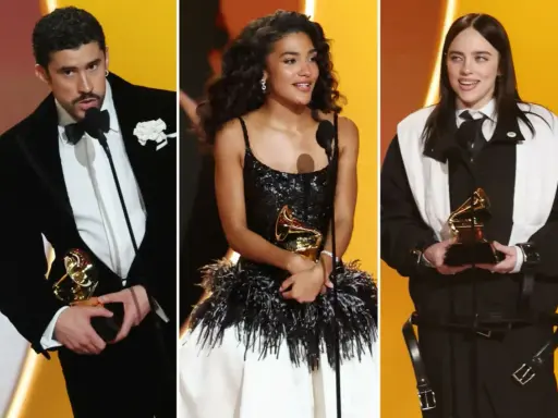 Bad Bunny, a kobieta w czarnej sukni i Billie Eilish z nagrodami Grammy. Czy to najlepsze solowe wykonanie - pop?