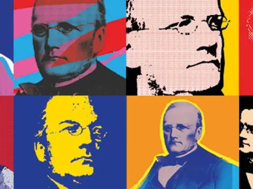 Pop-artowe portrety Stanisława Moniuszki w różnych kolorach. Ciekawe fakty o kompozytorze.