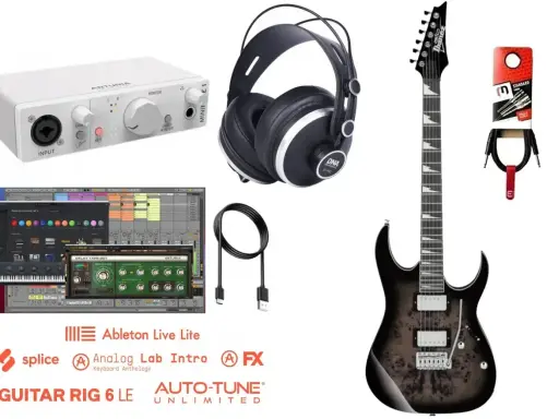 Co jest potrzebne do gitary elektrycznej: gitara, słuchawki, interfejs audio, kable i oprogramowanie muzyczne.