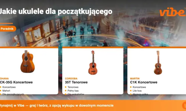Poradnik: jakie ukulele dla początkującego. Trzy modele: Ohana CK-35G, Cordoba 35T, Martin C1K. Nauka gry na ukulele staje się prostsza!