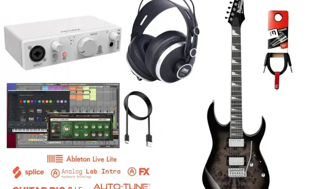 Co jest potrzebne do gitary elektrycznej: gitara, słuchawki, interfejs audio, kable i oprogramowanie muzyczne.