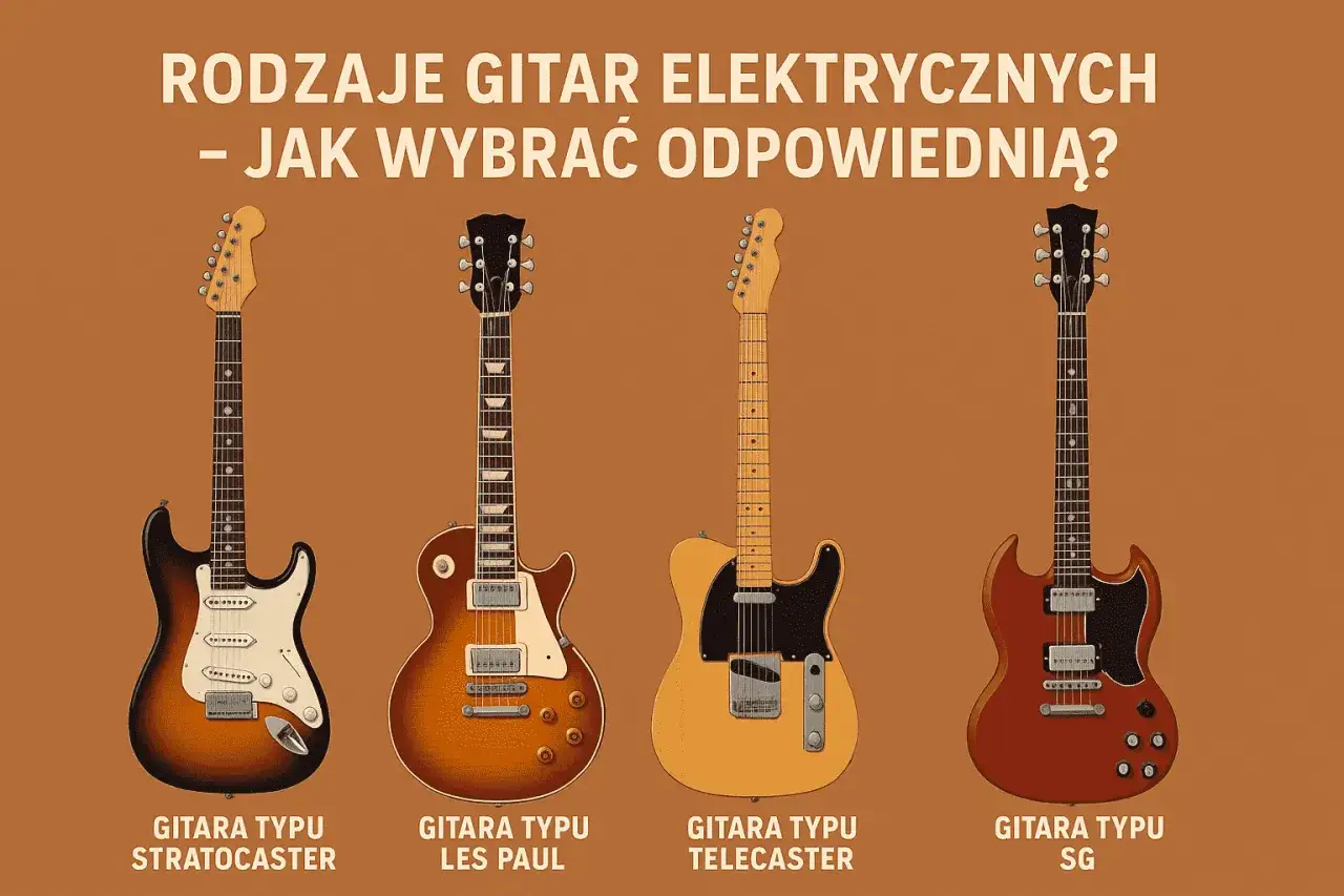 Cztery gitary elektryczne: Stratocaster, Les Paul, Telecaster i SG. Idealne, by wybrać pierwszą gitarę na początek.