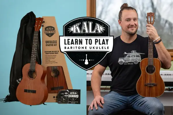 Zestaw startowy Kala do nauki gry na ukulele baritonowym. Czy gra na ukulele jest trudna? Ten zestaw sprawi, że nauka będzie przyjemnością!